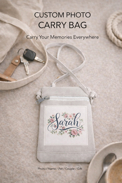 Custom name carry bag personalised floral design