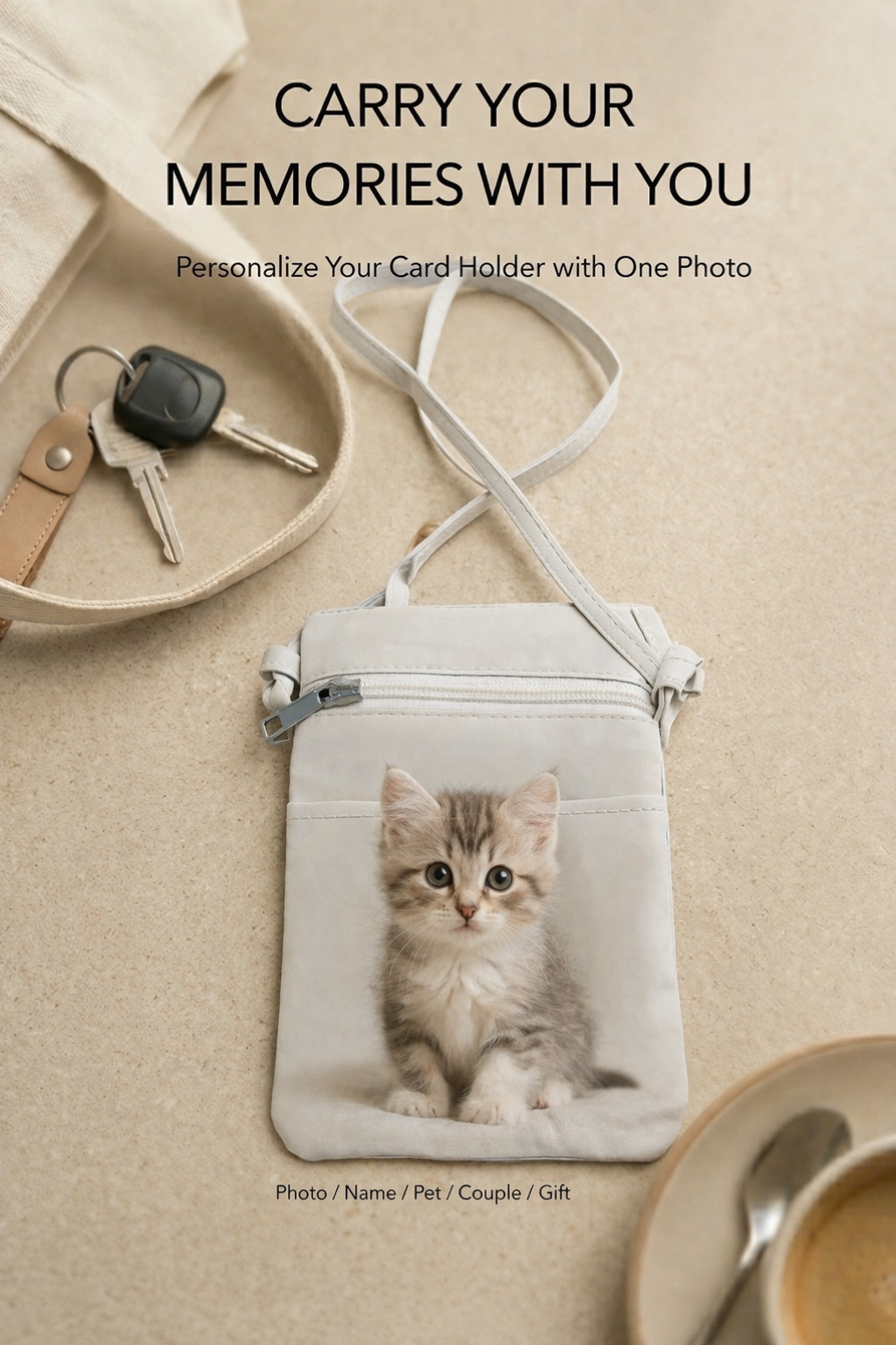 Custom photo carry bag with pet photo personalised gift