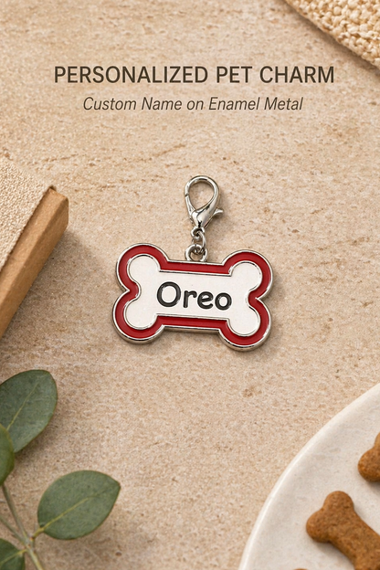 Personalised red dog tag with custom pet name