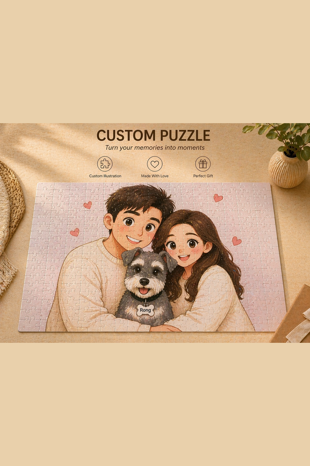 Custom photo puzzle personalised family gift