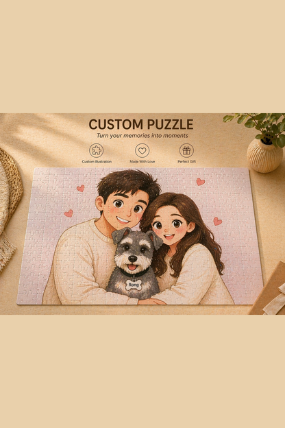 Custom photo puzzle personalised family gift